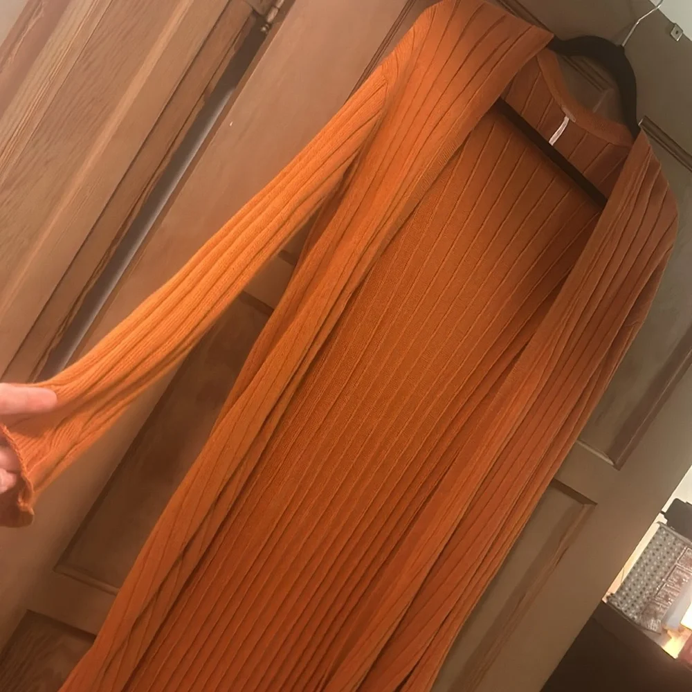 NWOT 🏷️ FREE PEOPLE burnt orange clay cardigan kimono sweater